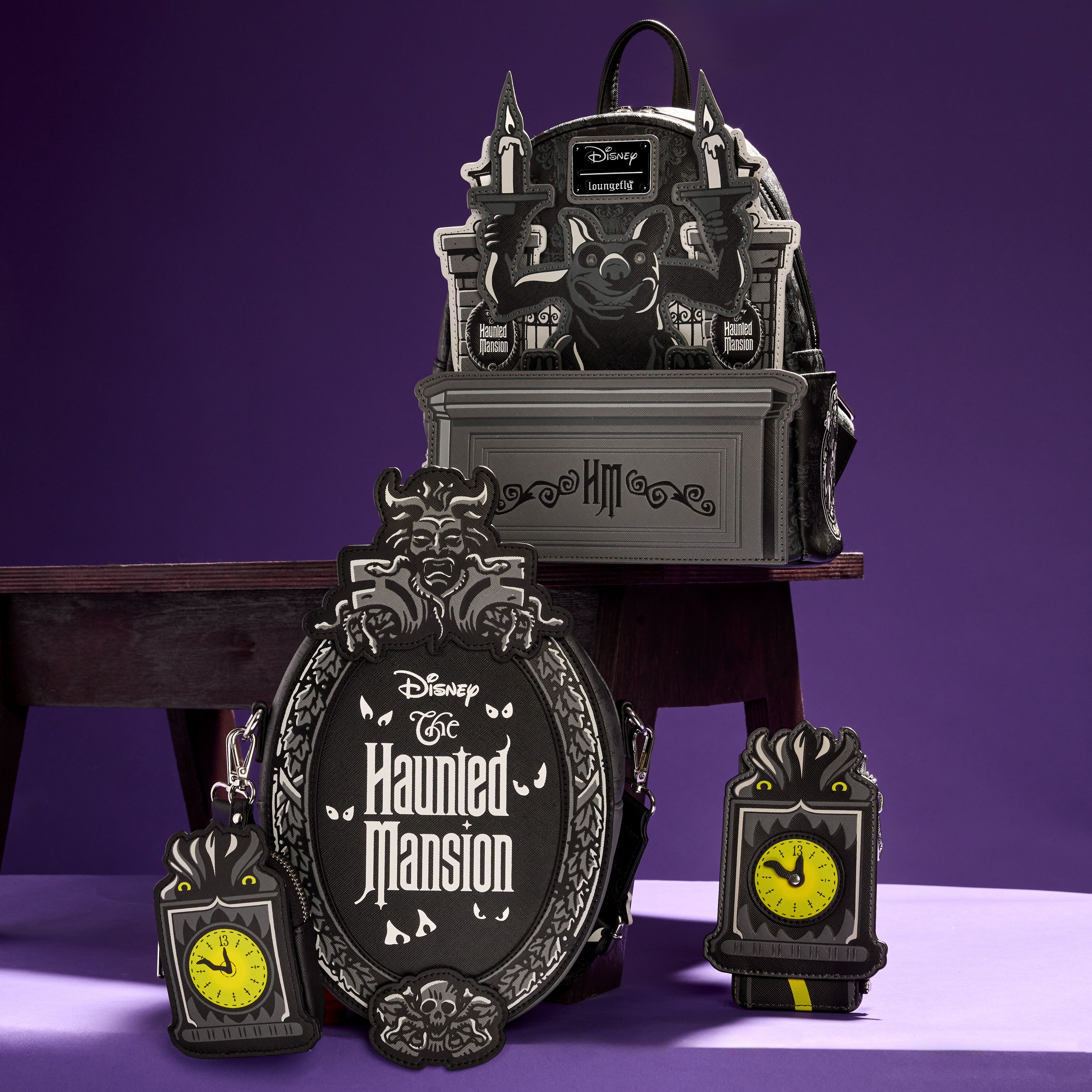The Haunted Mansion Gargoyle Wallpaper Light Up Glow Mini Backpack - Image 4
