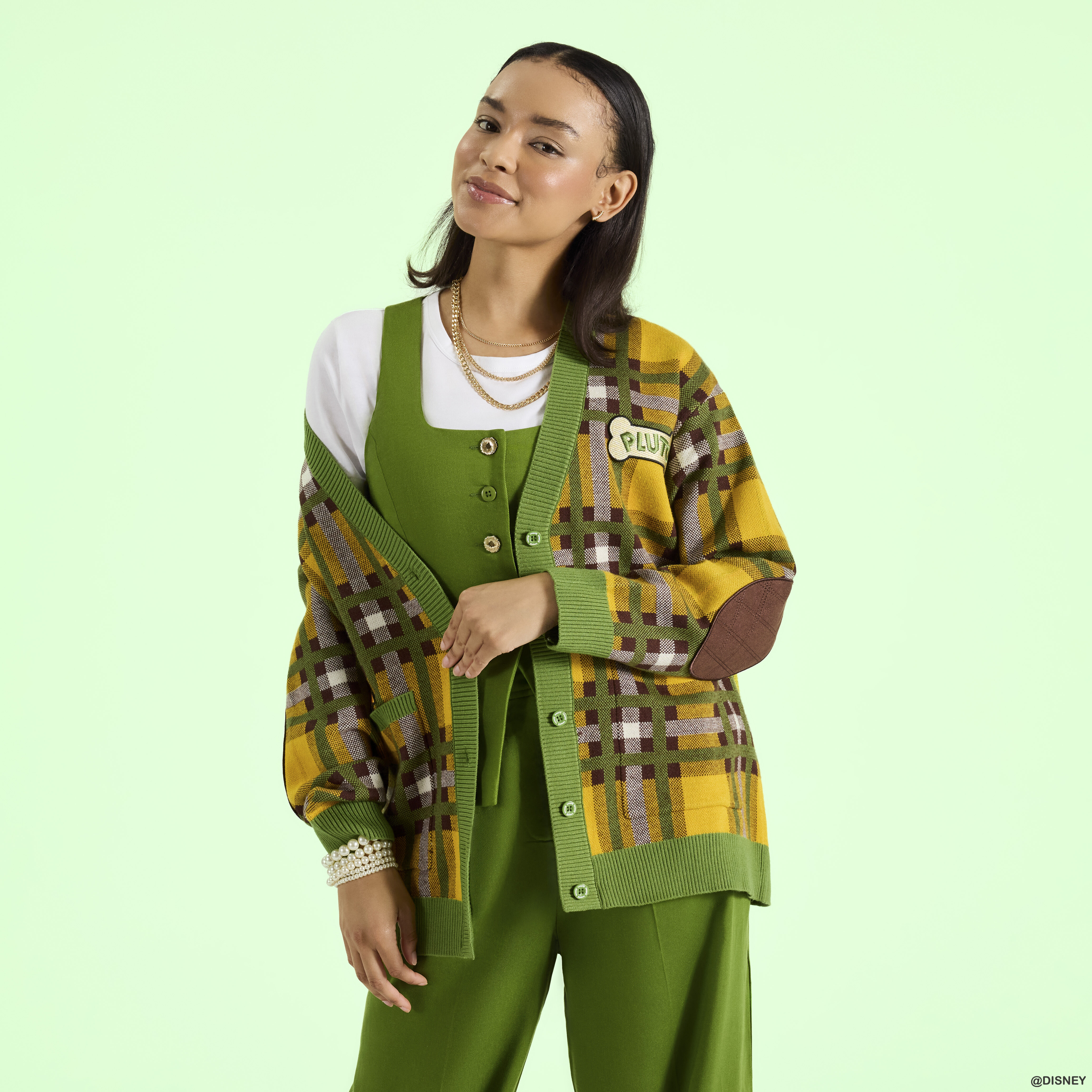 Pluto 95th Anniversary Plaid Knit Cardigan - Image 3